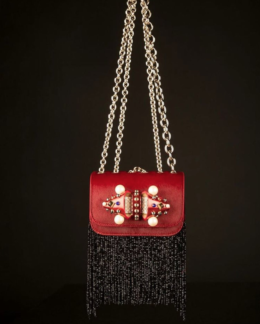 Sabyasachi Collection - Red handbag with embellished tassels